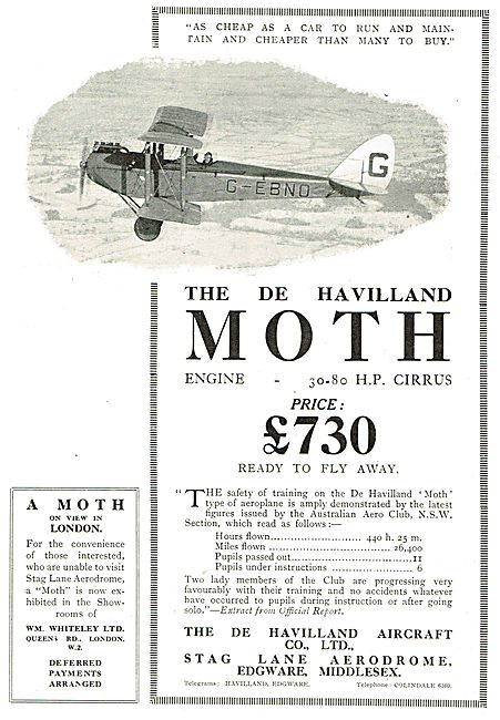 De Havilland Moth Cirrus Engine £730 Ready To Fly Away           