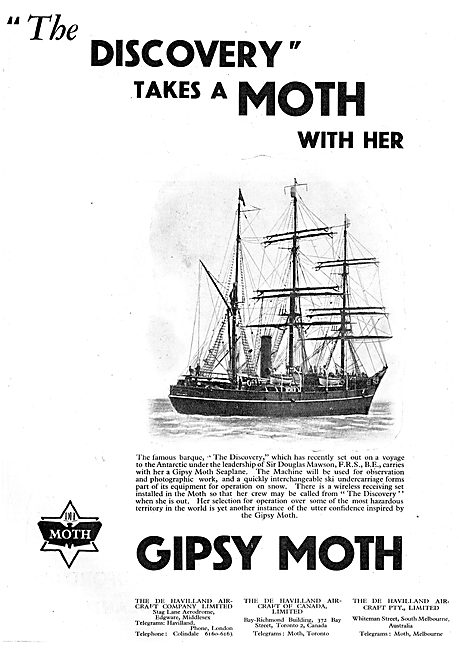 De Havilland Gipsy Moth - HMS Discovery                          