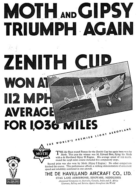 De Havilland Gipsy Moth Triumph In Zenith Cup                    