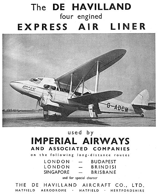 De Havilland Express Air Liner G-ADCM : Imperial Airways         