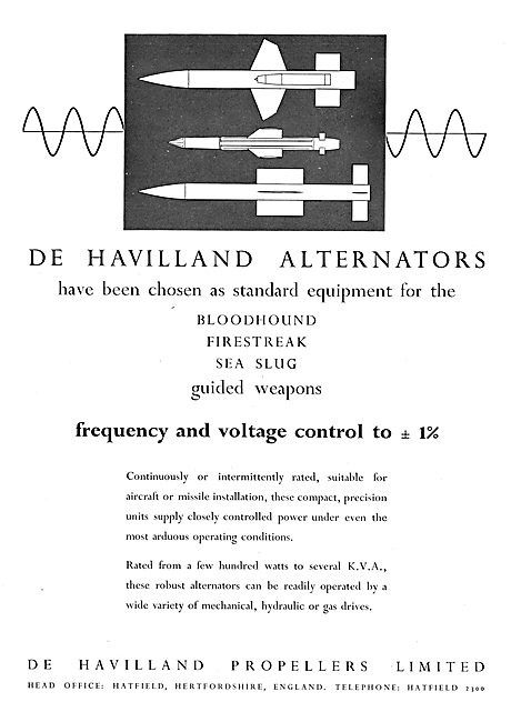De Havilland Alternators For Guided Missiles                     