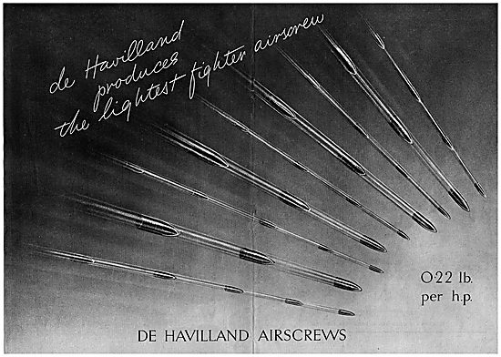 De Havilland Propellers For The Lightest Fighter Airscrews       