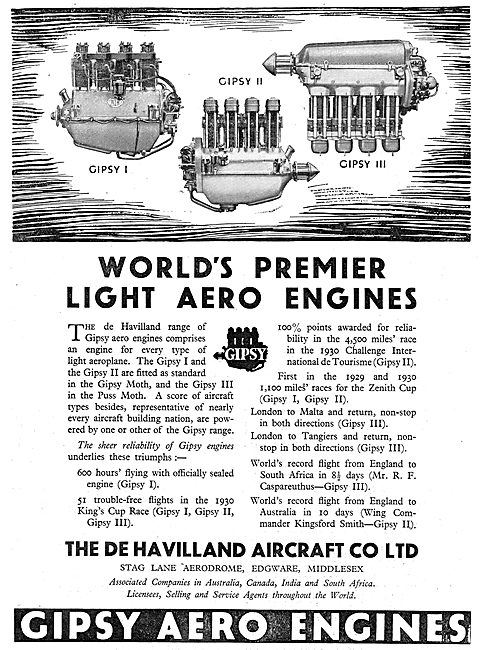 De Havilland Gipsy Aero Engine - World's Premier Aero Engines    