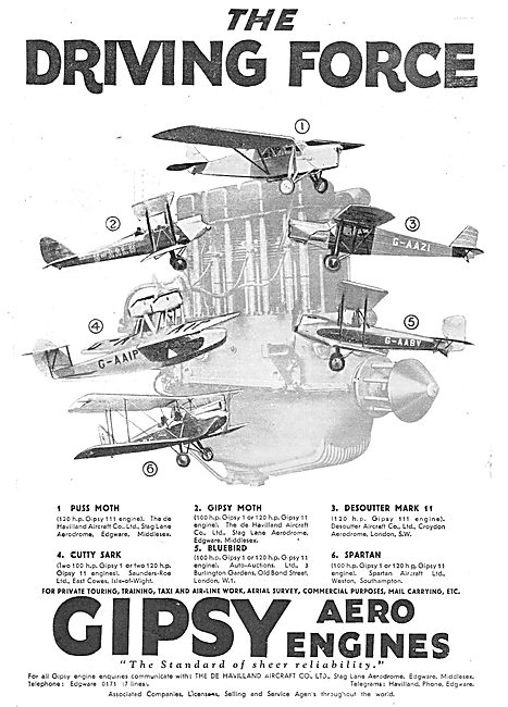 De Havilland Gipsy Aero Engines - The Driving Force              