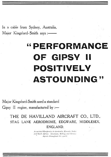 De Havilland Gipsy II Aero Engine - Astounding Performance       