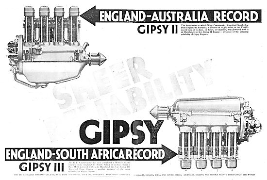 England-Australia Record On A De Havilland Gipsy Aero Engine     