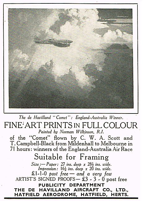 De Havilland Fine Art Prints - Publicity Department              