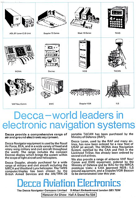 Decca Electronic Navigation Systems 1974                         