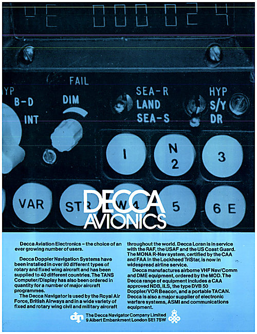 Decca Aviation Electronics - TANS Computer Display               