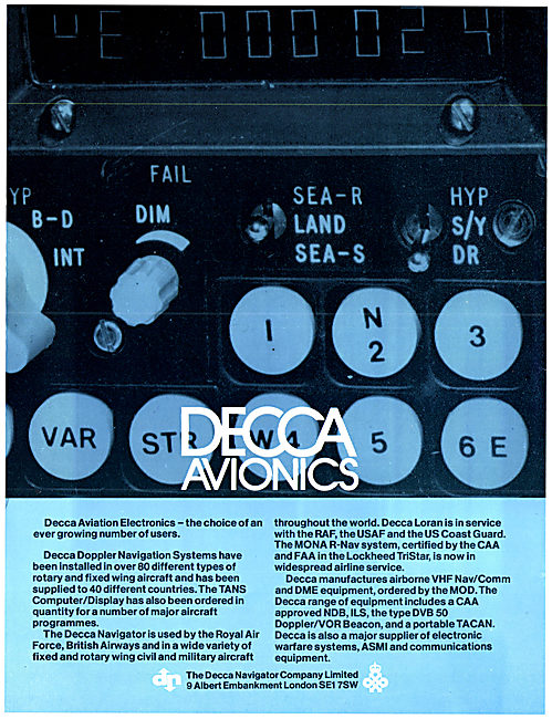 DEcca Doppler Navigation System - TANS Computer Display          