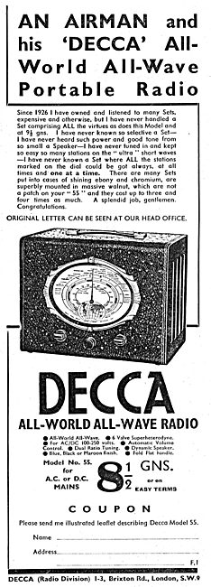 Decca All World Portable Radio                                   