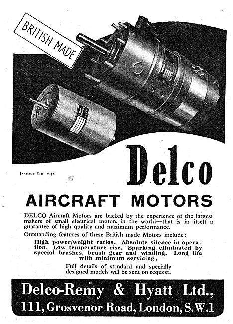 Delco Remy Aircraft Motors                                       