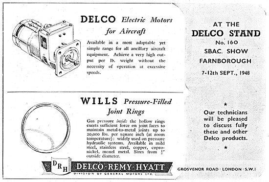 Delco Electric Motors For Aircraft                               