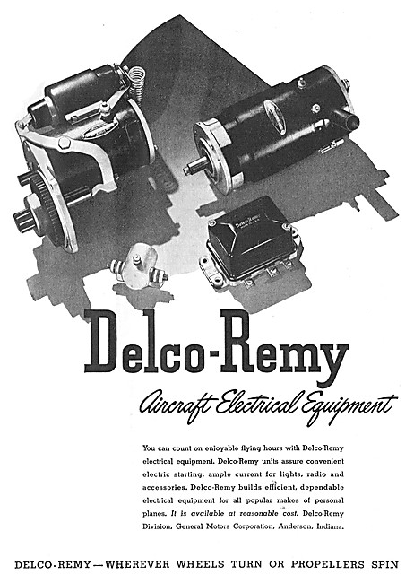 Delco Remy Aircraft Electrical Equipment                         