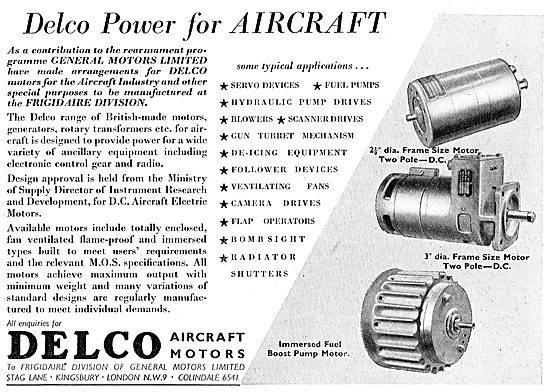 Delco Remy Aircraft Electrical Components                        