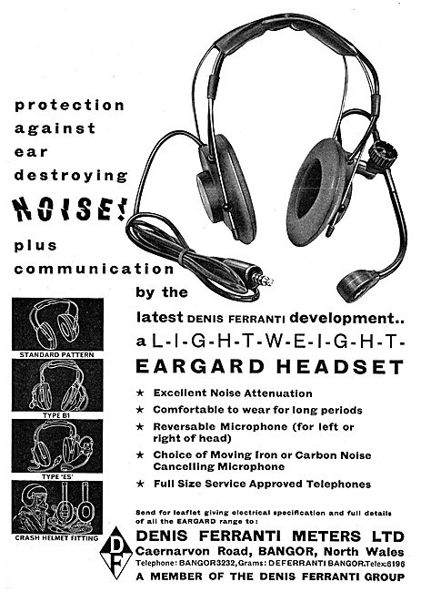 Denis Ferranti Meters Ltd. Bangor. EARGUARD Headsets             