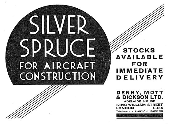 Denny, Mott & Dickson. Wood Merchants. Silver Spruce 1937        