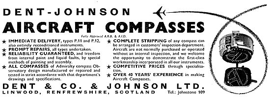 Dent & Co & Johnson Aircraft Compasses                           