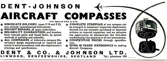 Dent Johnson  P11  & P12 Aircraft Compasses. Sales & Service     