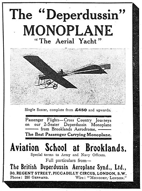 British Deperdussin Monoplane                                    