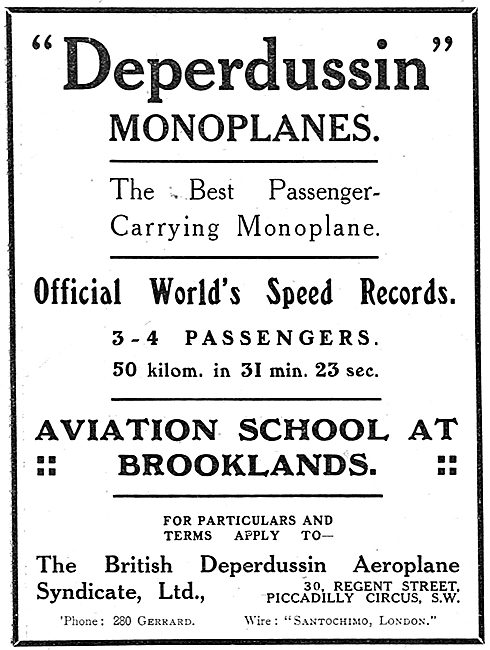 British Deperdussin Monoplane                                    
