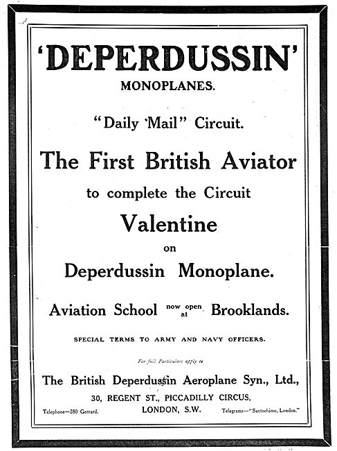 British Deperdussin Monoplane                                    