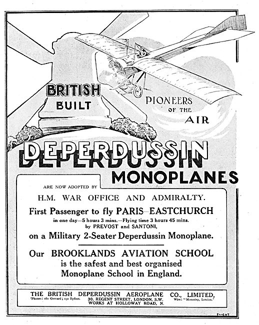 British Deperdussin Monoplane - British Deperdussin Flying School