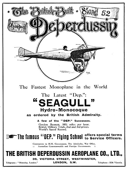 British Deperdussin Monoplane Seagull Hydro-Monocoque            