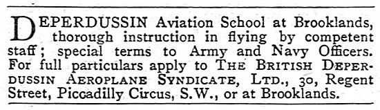 Deperdussin Aviation School Brooklands Aerodrome                 