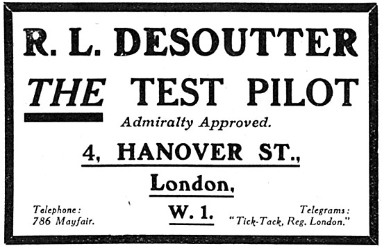 R.L.Desoutter Test Pilot 1917                                    