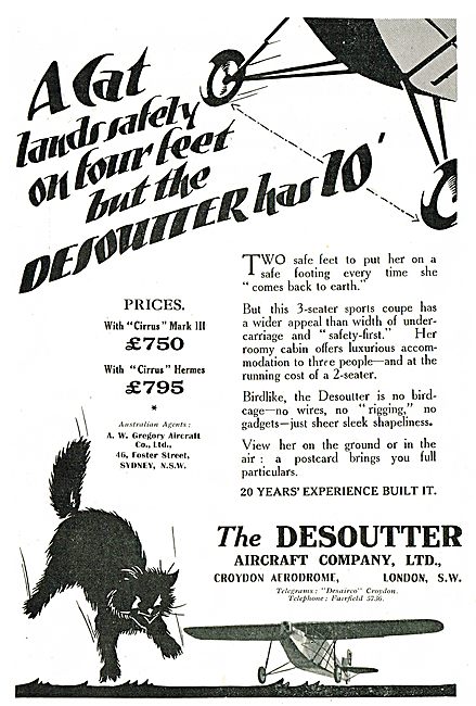 Desoutter Aircraft - A Cat Lands Safely On Four Feet....         