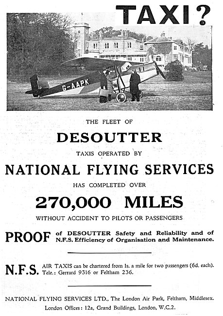 Desoutter G-AAPK. National Flying Services                       