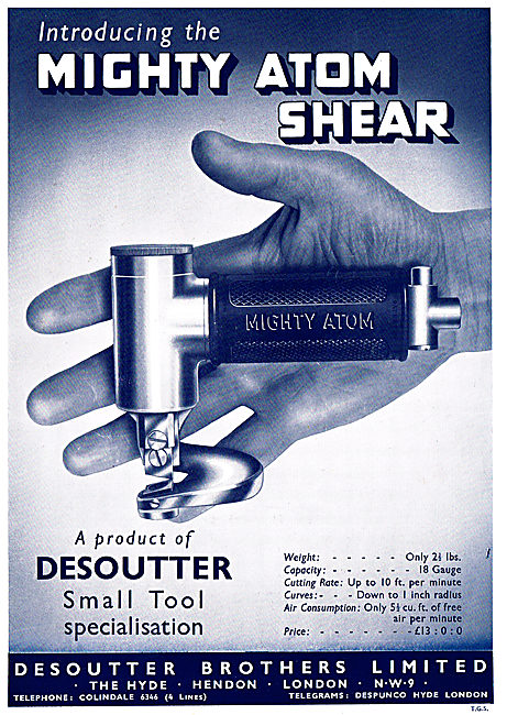 Desoutter Mighty Atom Pneumatic Shear Tool                       