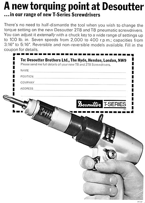 Desoutter Pneumatic Tools - T-Series Screwdrivers                