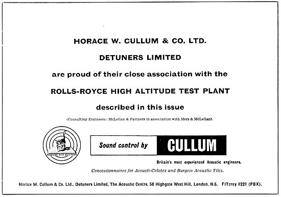 Horace W.Cullum. Cullum Detuners 1958                            