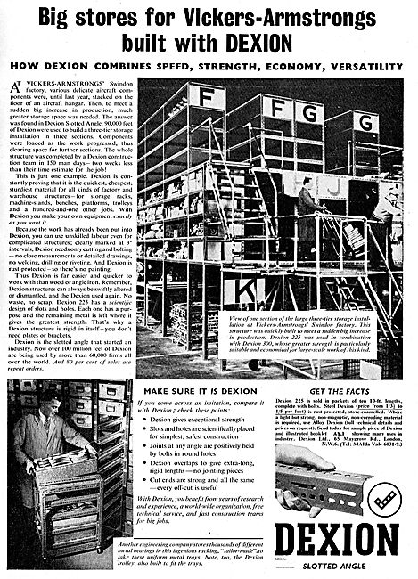 Dexion Slotted Angle Storage Systems Used By Vickers Armstrongs  