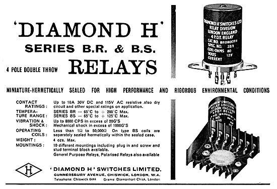 Diamond H Relays - Aircraft Electrical Equipment.                