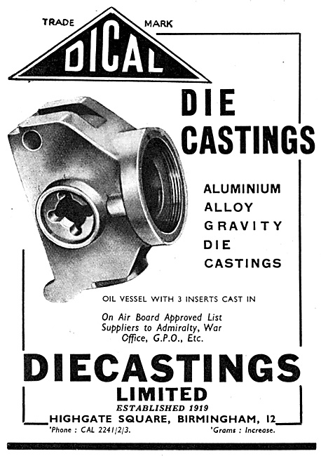 Diecastings Ltd - DICAL Aluminium Alloy Gravity Die Castings     