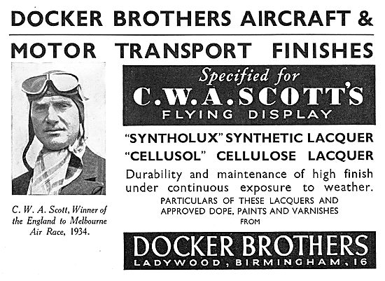 Docker Brothers Aircraft Finishes: Syntholux  Cellusol  Cellulose