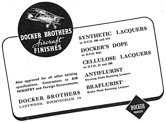 Docker Brothers Aircraft Dopes & Finishes                        