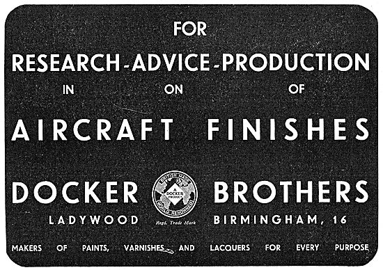 Docker Brothers Aircraft Paints & Finishes 1943 Advert           