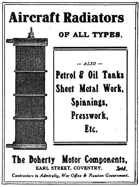 Doherty Motor Components  -  Aircraft Radiators                  