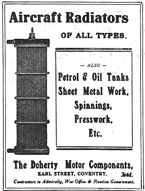 Doherty Motor Components  - Petrol & Oil tanks For Aircraft      