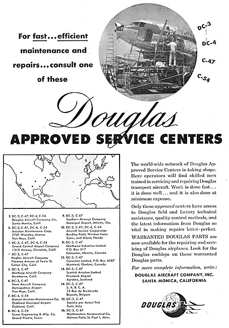Douglas Aircraft Service Centres                                 