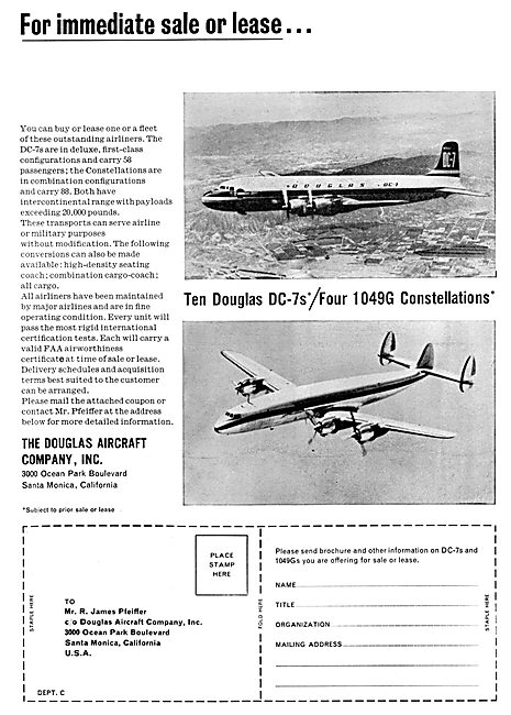 Douglas Aircraft Sales                                           