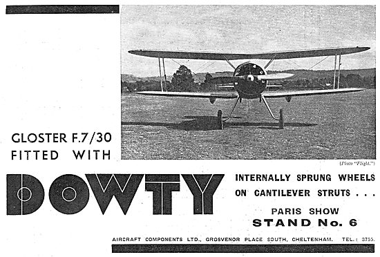 Dowty Aircraft Undercarriage Sprung Wheels: Gloster F7/30        