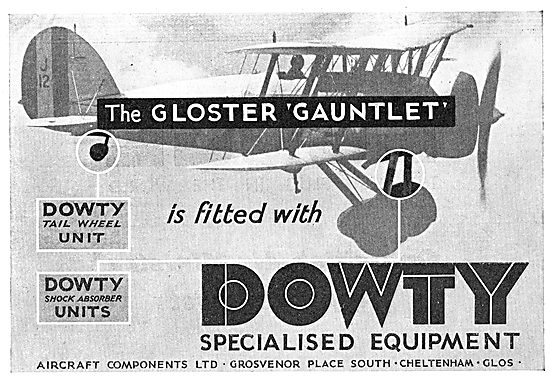 Dowty Equipment Fitted To The Gloster Gauntlet Aircraft          