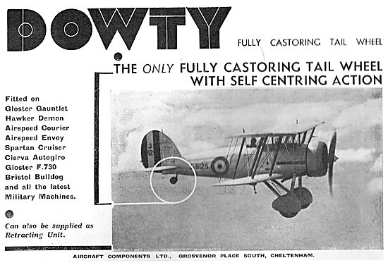 Dowty Fully Castoring Self Centering Aircraft Tail Wheel         