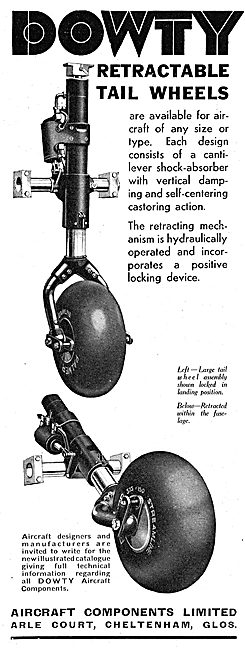 Dowty Retractable Aircraft Tail Wheels                           