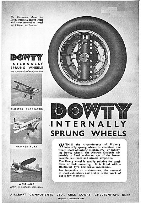 Dowty Internally Sprung Aircraft Wheels - Gladiator - Lysander   